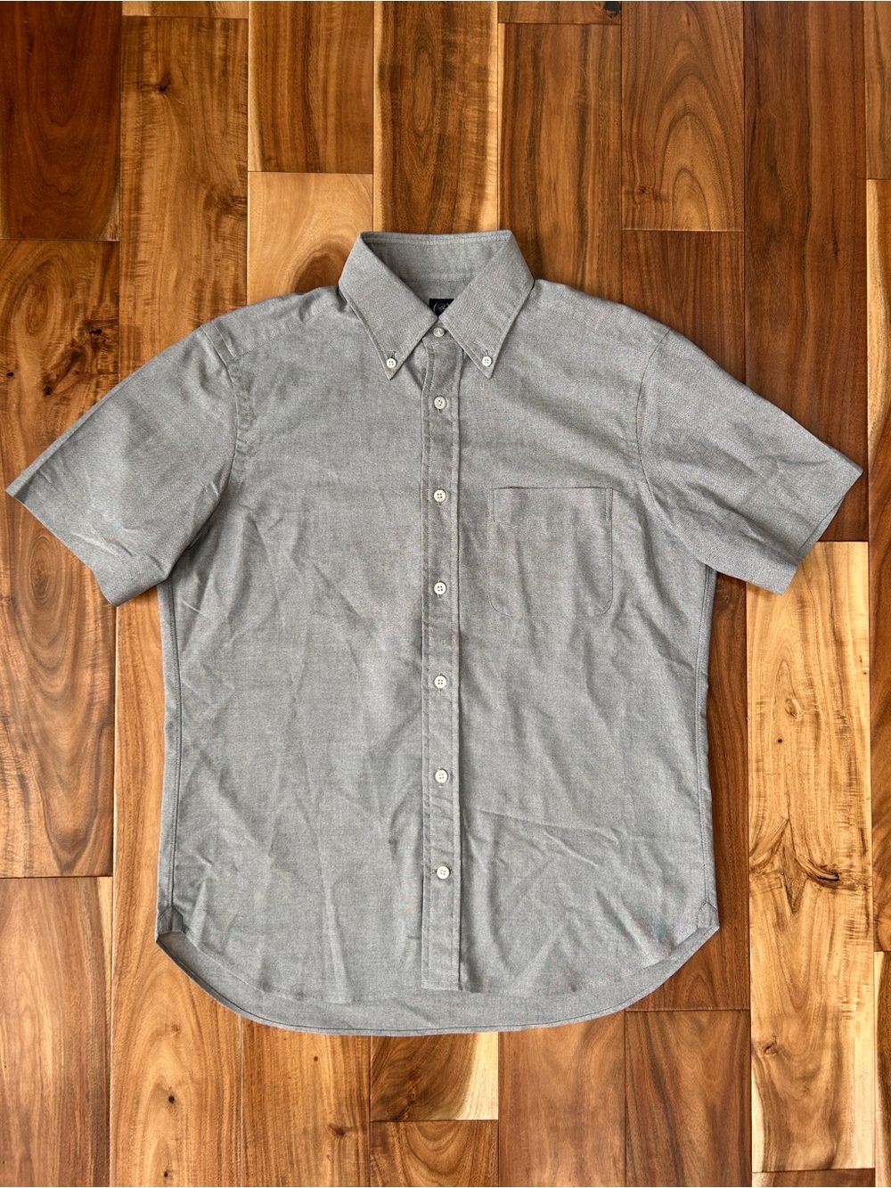 Beams Japan Gray Oxford Button Down Shirt Men’s Medium Short Sleeve